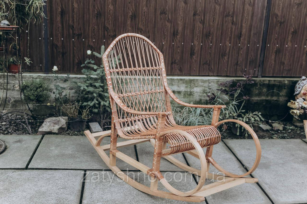 Кресло качалка плетеная | Кресло-качалка плетеное из лозы и покрыта масляным лаком | кресло качалка  Киев - изображение 2