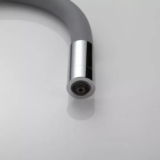 Змішувач для кухні під фільтр Frap F4396 з гнучким виливом, хром/сірий Київ