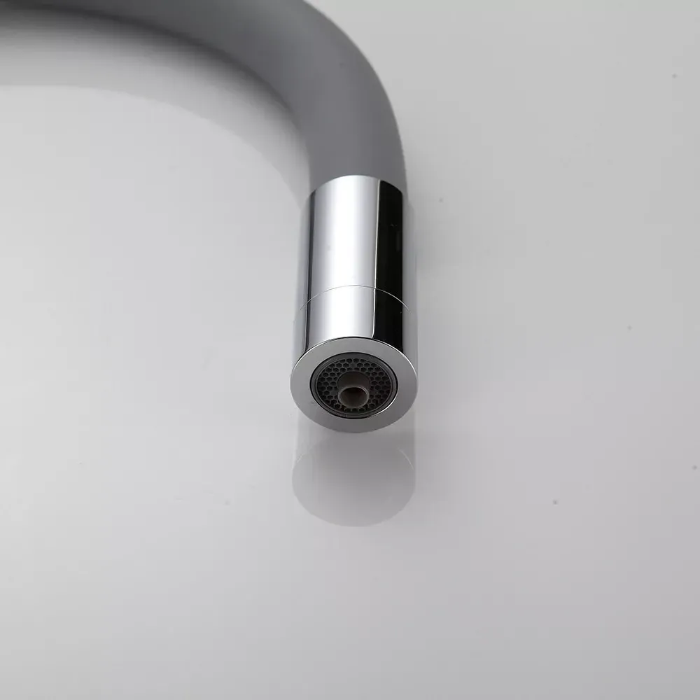 Змішувач для кухні під фільтр Frap F4396 з гнучким виливом, хром/сірий Київ - фото 3