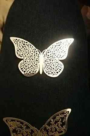 Метелики мереживні на скотчі - у наборі 12шт. різних розмірів, в набір входить 2-х сторонній скотч Київ