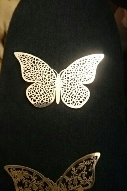 Бабочки кружевные на скотче - в наборе 12шт. разных размеров, в набор входит 2х сторонний скотч Киев - изображение 2
