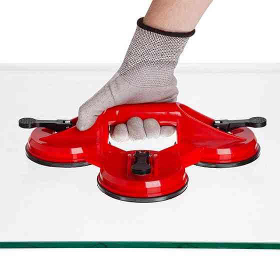 Тримач-присоска для скла, потрійна: 3×120 мм, максимальне навантаження: 120 кг INTERTOOL HT-7103 Київ