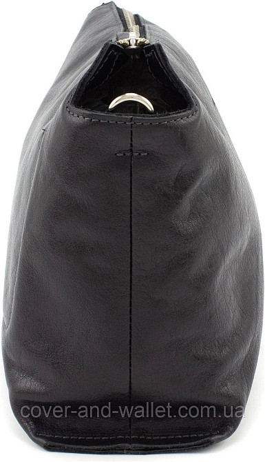 Женская сумка-трапеция из гладкой итальянской кожи черного цвета Grande Pelle 74641 Киев - изображение 6