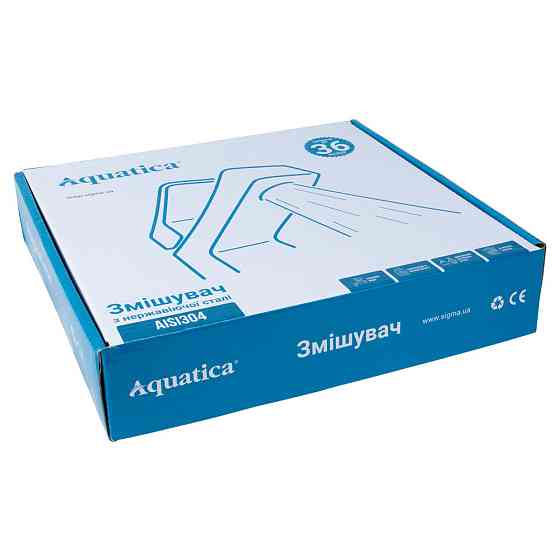 Змішувач KT Ø35 для раковини гусак вигнутий на гайці SS AQUATICA KT-1A270P (9722011) Київ