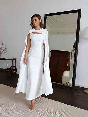 Жіночий елегантний романтичний комплект плаття + накидка костюмка Молочний, 44/46 Одеса