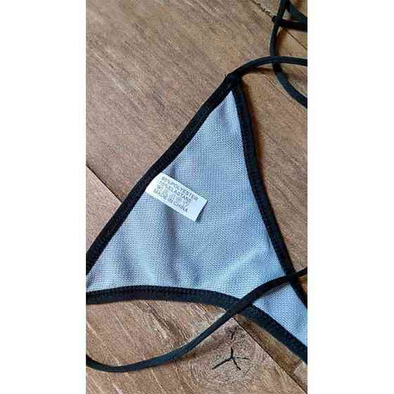 Купальник бікіні роздільний із м'якою чашкою на зав'язках XS-S жовтогарячий Вінниця