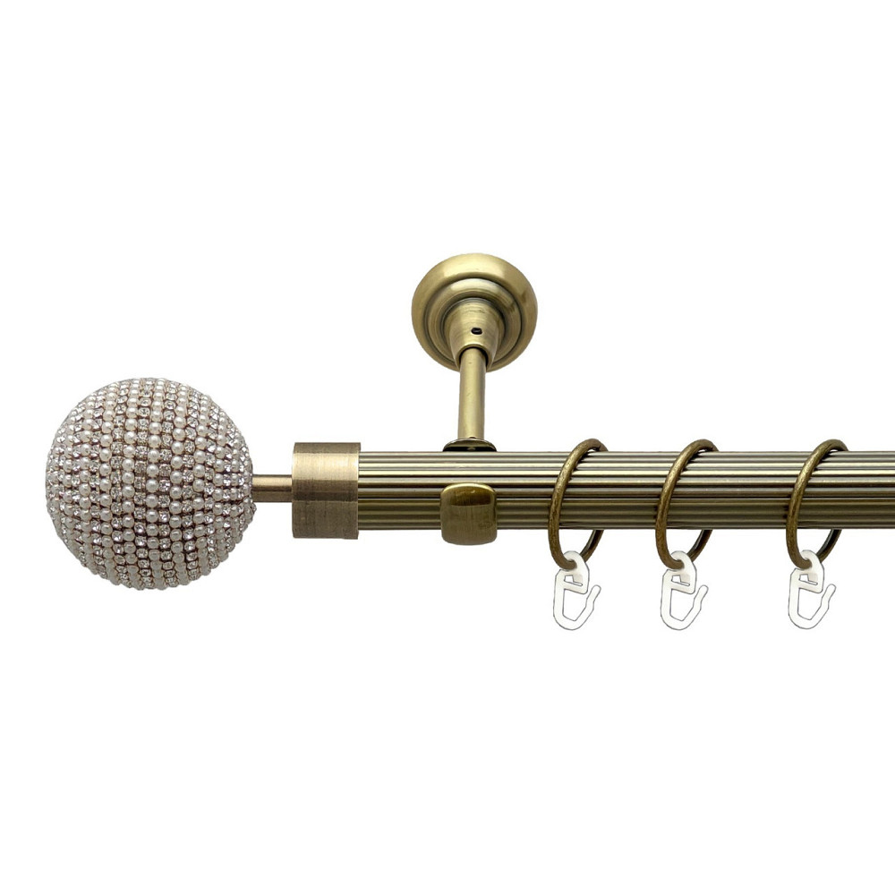 Карниз Orvit Карера металевий однорядний відкритий рифлена труба кільце металеве Антик 25 мм 200 см (00-00021924) Львів - фото 1