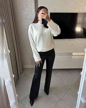 Женский оверсайз свитер машинная вязка Молочный Одесса