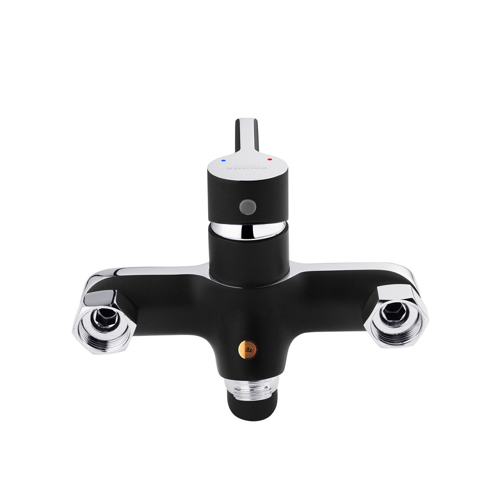 Змішувач для ванни з душовим гарнітуром Kroner KRP Essen - SCH070 хром/чорний Київ - фото 4