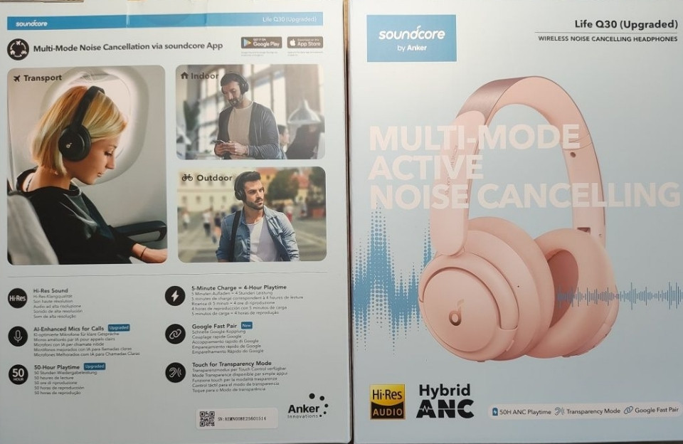 Наушники Anker Soundcore Life Q30 black/ pink ANC Bluetooth 5.0 Київ - фото 5