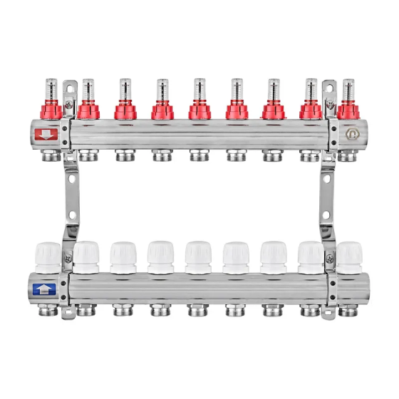 Колекторний блок з витратомірами EUROPRODUCT EP.B3110-09-1”x9 (корп. латунь) (EP6197) Київ