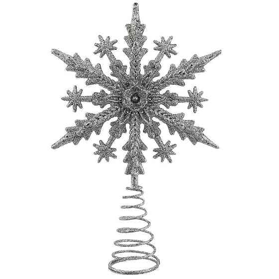 Верхівка на ялинку Зірка 23 на 15 см сріблястий Київ