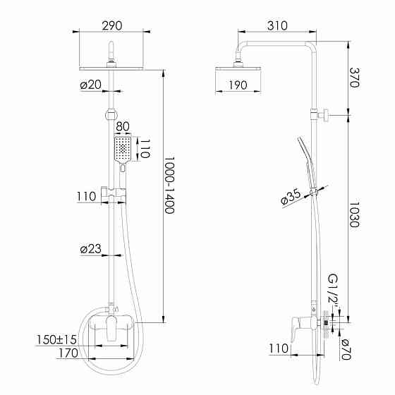 Душова система із змішувачем Imprese MODUS хром f03008201SS Київ