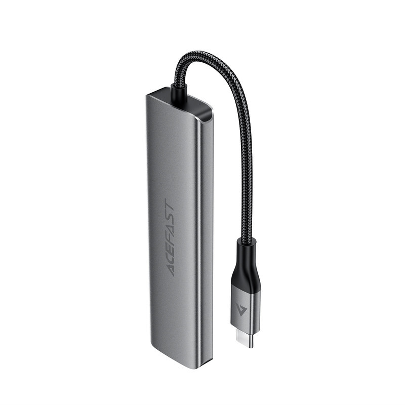 USB-хаб ACEFAST J18 USB-C 6-in-1 HUB docking station Metal Gray Одеса - фото 3