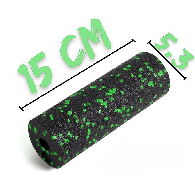 Набір для масажу та йоги PowerPlay PP_4093 EPP (3 м'ячики + валик масажер 15*5,3см.) Green + гумка Кам'янське - фото 8