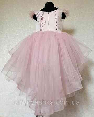 Дитяча сукня видовжене ззаду пудровое 116-134 Кривий Ріг