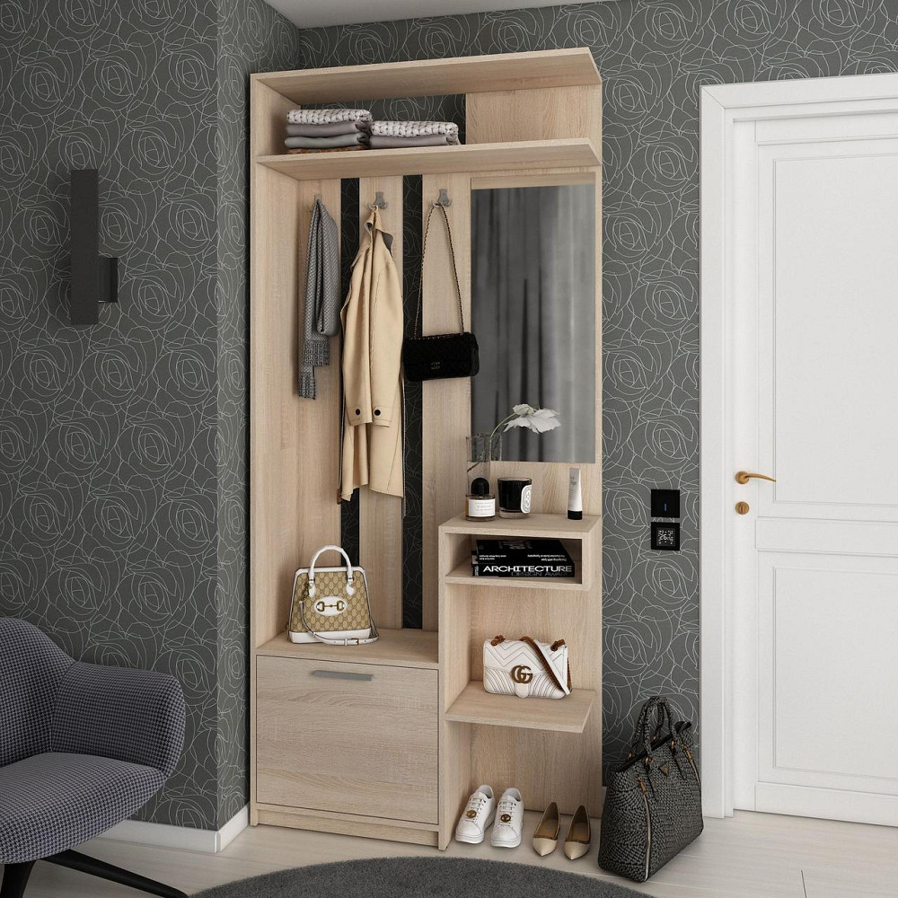 Прихожая Doros Ривьера 91,5х30х203 см Дуб сонома (DRS-011333) Днепр - изображение 1