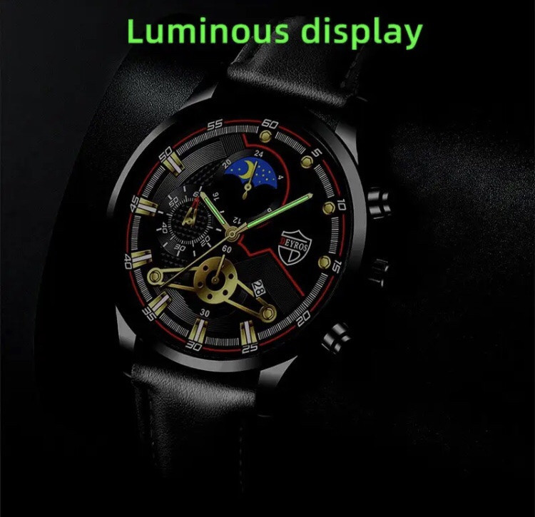 Подарочный набор для мужчин: наручные часы, 1 браслет и 1 ожерелье- диам 4,2 дл. 22см шир рем 2см, без коробки Киев - изображение 4