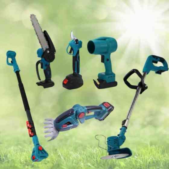Аккумуляторный универсальный садовый набор 6 в 1 Секатор Мини-пила Триммер Воздуходувка Удлинитель Кусторез CK-18 Львов