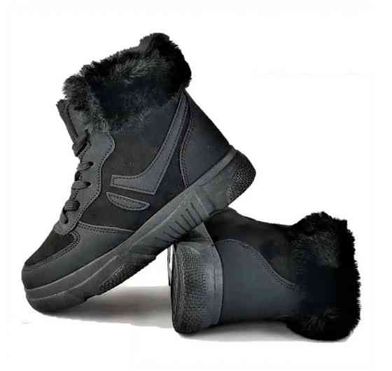 .Зимні Черевики Напівчоботи Жіночі Чорні з Мехом (розміри: 38) ВідеоОбзор — 910 Дніпро