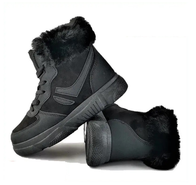 .Зимні Черевики Напівчоботи Жіночі Чорні з Мехом (розміри: 38) ВідеоОбзор — 910 Дніпро - фото 1