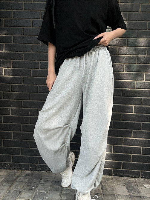 Жіночі стильні оверсайз штани двонитка Одеса - фото 1