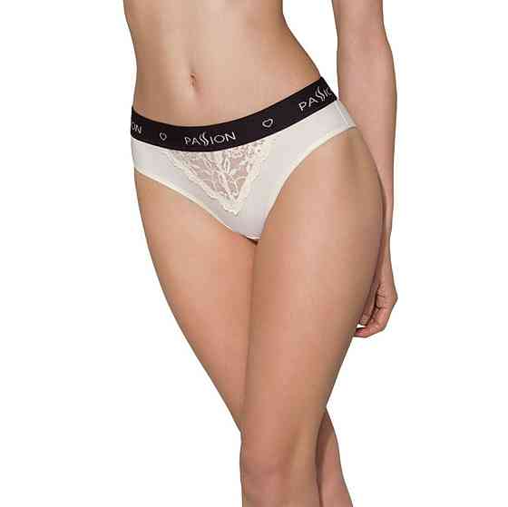 Трусики з широкою гумкою і мереживом Passion PS001 PANTIES L, ecru Sex Aura Київ