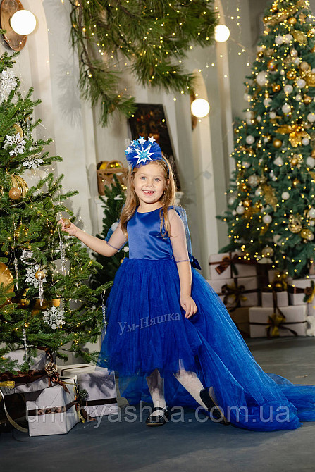 Дитяча сукня видовжене ззаду Синя 116-128 Кривий Ріг - фото 8