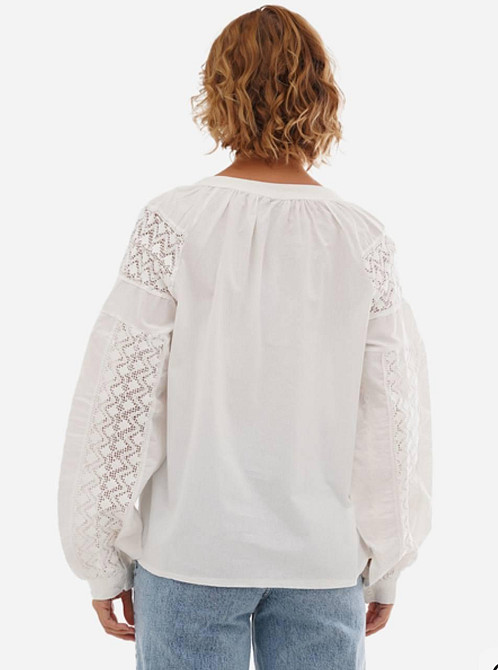 Женская белая современная вышиванка 80% хлопок, 20% полиэстер. Одесса - изображение 2