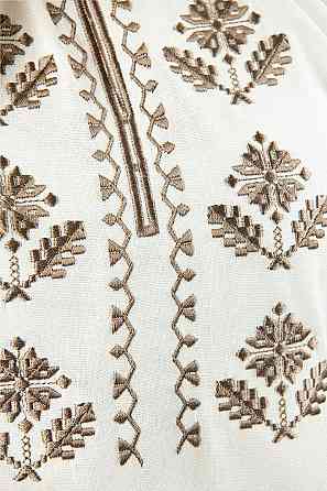 Вышиванка для девочек-подростков льняная с длинным рукавом, молочная топ Киев