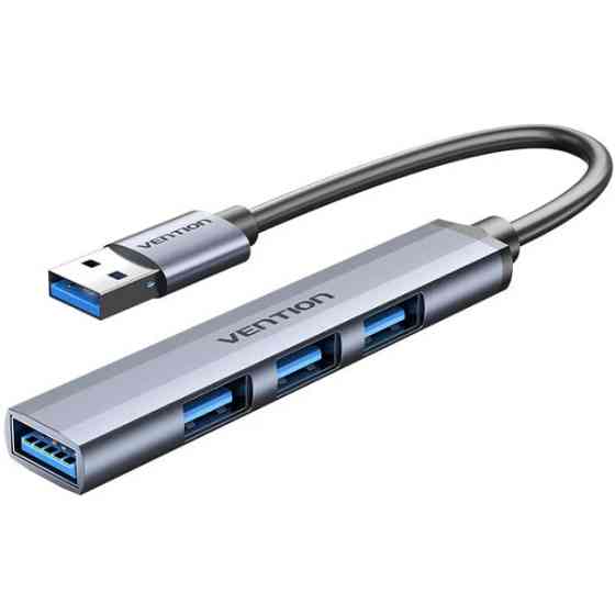 Хаб USB 3.0 -> 1xUSB 3.0/3xUSB 2.0, 0.15м, 5 Гбіт/с, Grey Vention Винница