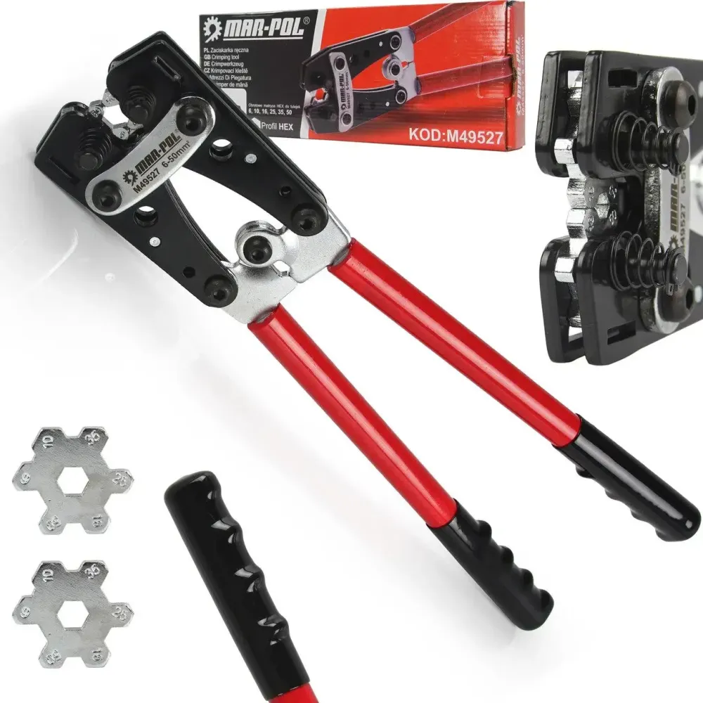 Обтискний інструмент для електрика універсальний MAR-POL M49527 кримпер для обтиску клем та гільзування проводів 6-50mm Львів - фото 2