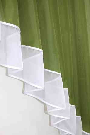 Кухонная занавеска VR-Textil № 023к оливковый с белым 150х150 см (50-524) Киев