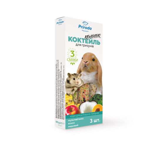 Ласощі Природа Колосок Коктейль для гризунів з мультивітаміном кокосом та медом 90 г Київ - фото 1