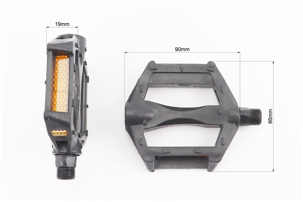 Педалі BMX 9/16" ((90x75x20mm) пластикові, чорні (без підшипників) Київ - фото 2