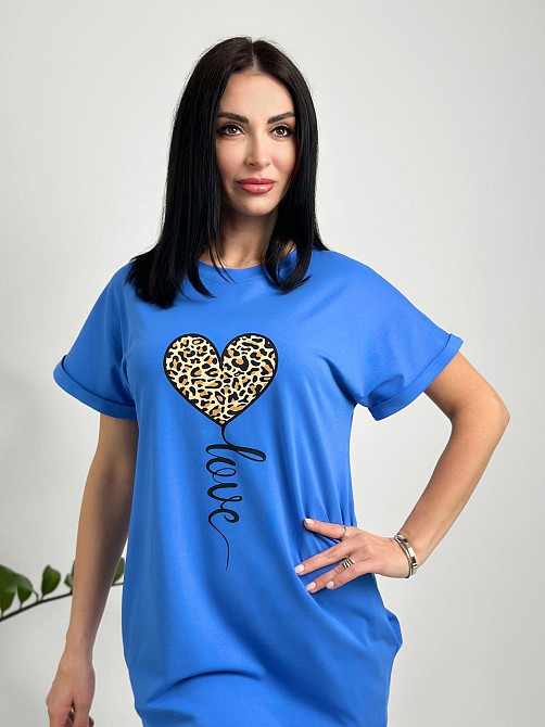 Женское платье с рисунком Passion батал 50-52, Джинс Киев - изображение 2