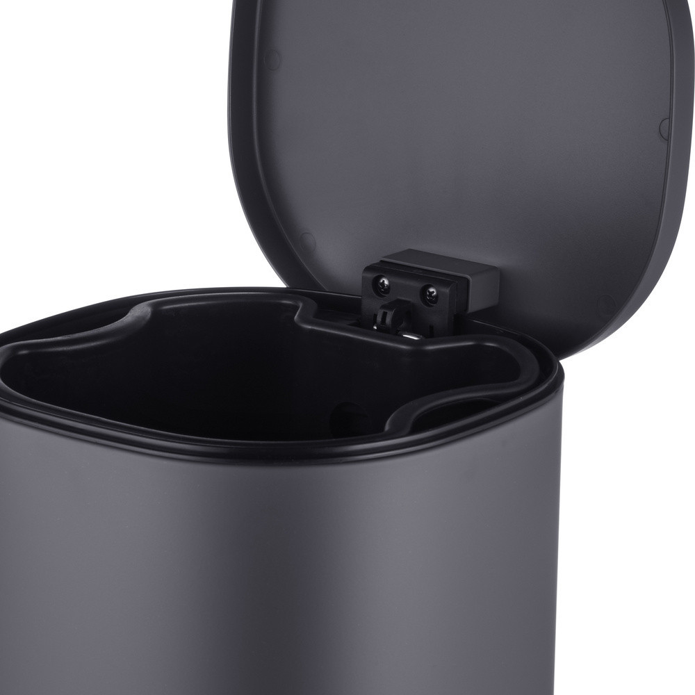 Мусорное ведро овальное Mixxus Premium с плавным закрытием Graphite 5 л цвет графит MI7063 Харьков - изображение 13