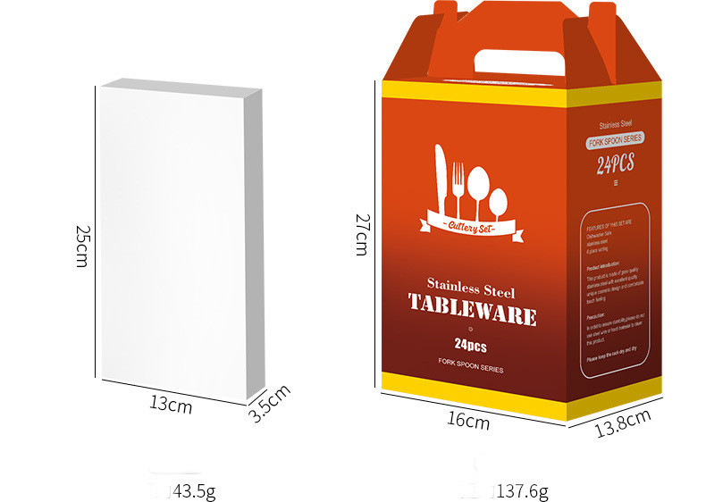Набір тонких столових приладів 24 х 6 персон Золото з чорним Нержавіюча сталь на підставці Кременчук - фото 5