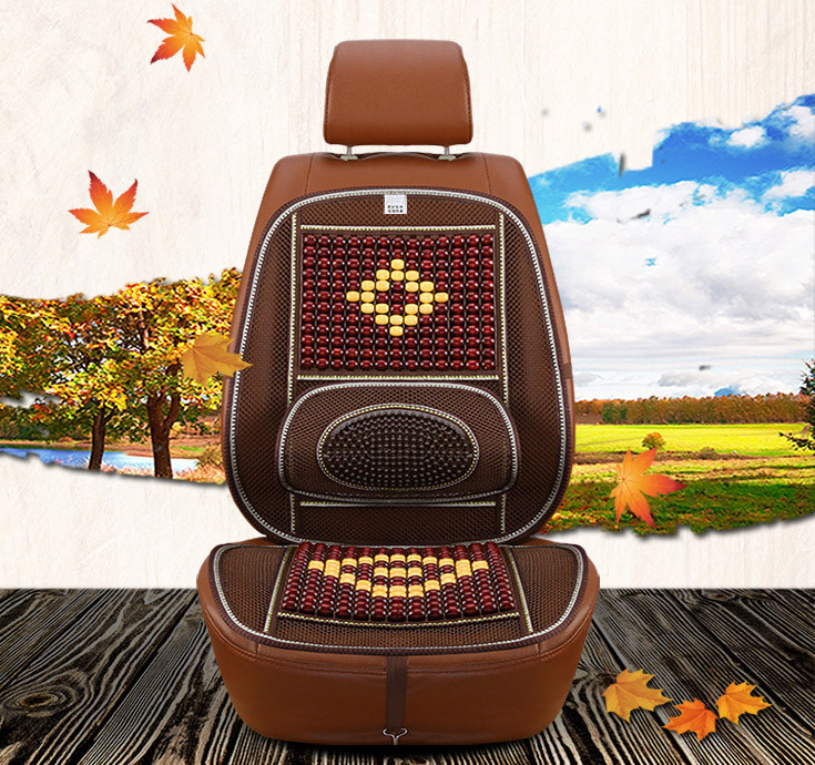 Массажер на сиденье  упор под спину + деревянные косточки, накидка массажная Кременчуг - изображение 1