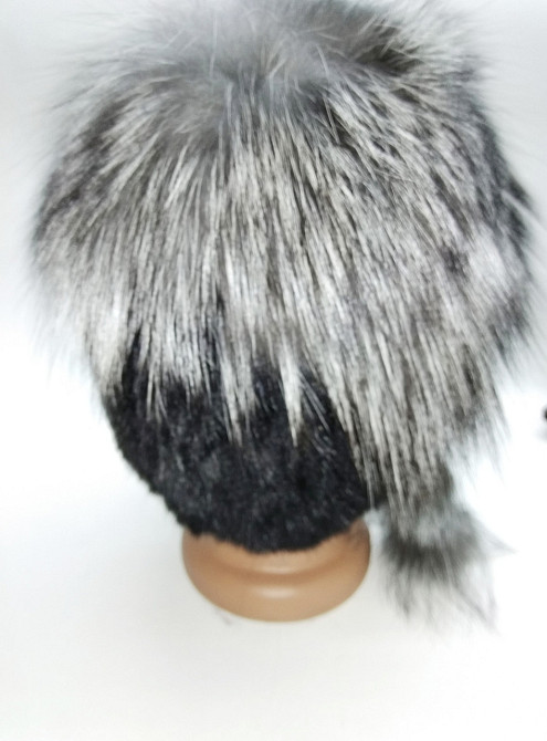 Шапка хутряна жіноча куток Габріела Чорний Харків - фото 4