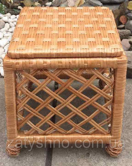 Пуфик плетеный из лозы квадратный Киев - изображение 2