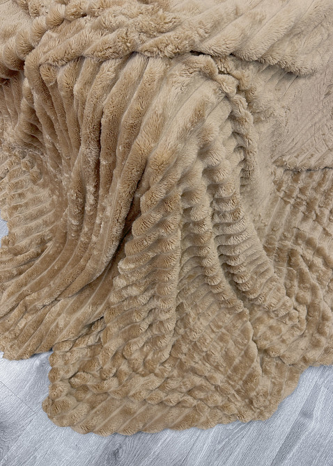 Плед-покривало смужка Шарпей 210х220 см (+-10см) Карамельний (87-201) Київ - фото 8