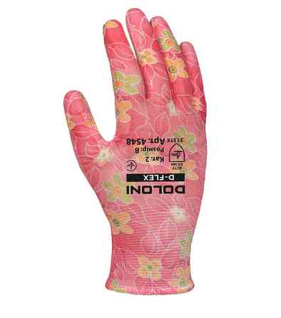 Doloni рукавички робочі трикотажні з поліуретановим покриттям, розмір 8, D-Flex 4548 Рівне