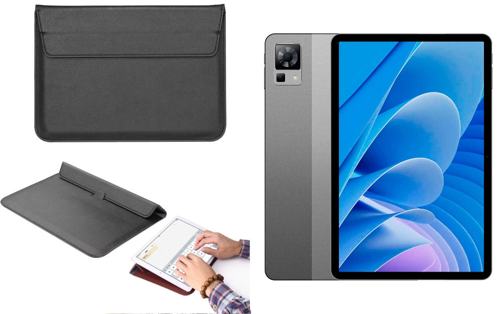 Чохол-конверт VitoCase для DOOGEE T30, T30 Pro, з функцією підставки для планшета Чорний Київ - фото 1