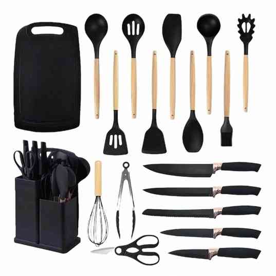 Набор кухонных принадлежностей на подставке Rainberg RB-2289 Black TQ-73 Львов