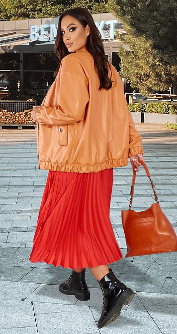 Яркая куртка из эко кожи (50) Киев - изображение 4