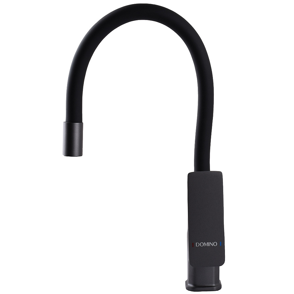 Змішувач для кухні DOMINO MALIBU DMM-203LR-GP-BL Графіт+ЧОРНИЙ гофровилив На Гайці Тернополь - изображение 4