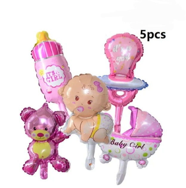 Кулі на виписку дівчинки 5 штук one size різнобарвний Київ - фото 2