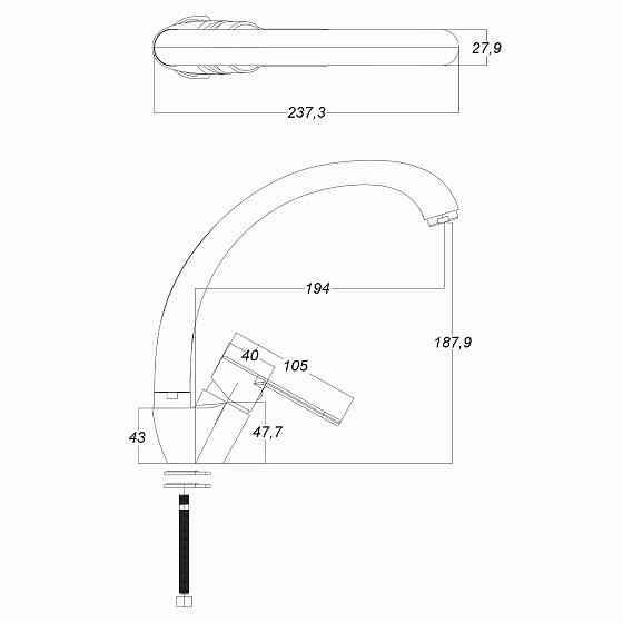 Змішувач для кухні Globus Lux Dolly GLD-0103S Київ