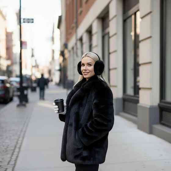 Жіночі хутряні навушники Rex Білий Харків